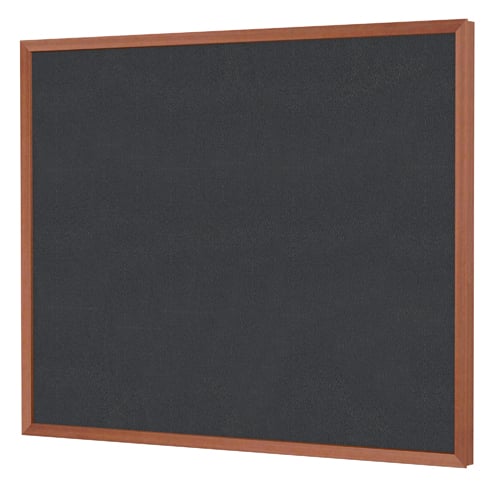 Ghent Impression Black Fabric Bulletin Board with Cherry Classic Frame