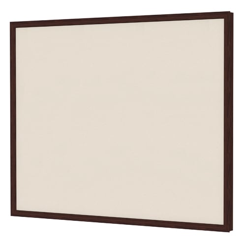Ghent Impression Beige Fabric Bulletin Board with Espresso Classic Frame