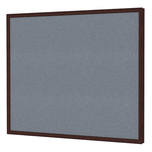 Ghent Impression Gray Fabric Bulletin Board with Espresso Classic Frame