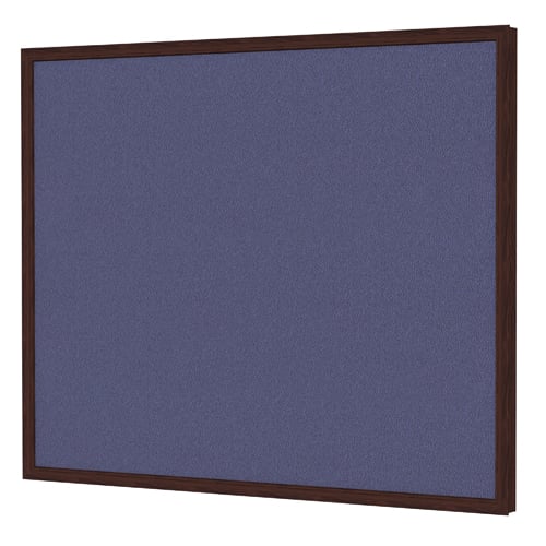 Ghent Impression Blue Fabric Bulletin Board with Espresso Classic Frame