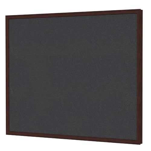 Ghent Impression Black Fabric Bulletin Board with Espresso Classic Frame