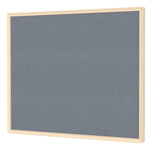 Ghent Impression Gray Fabric Bulletin Board with Maple Classic Frame