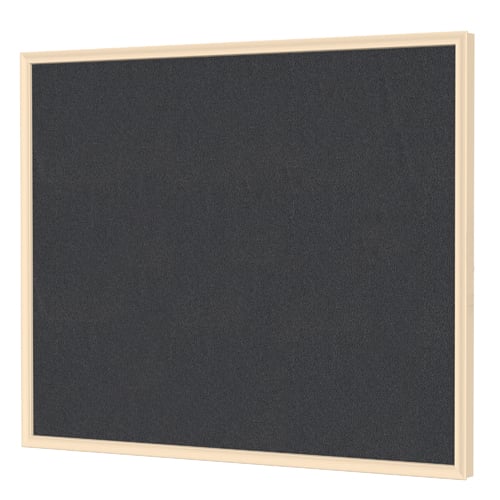 Ghent Impression Black Fabric Bulletin Board with Maple Classic Frame