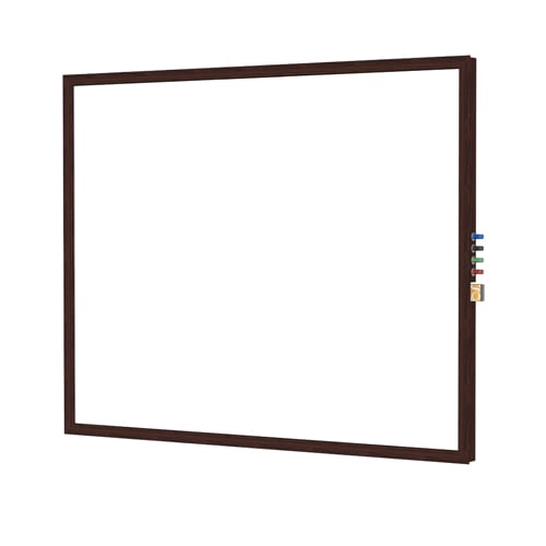 Ghent Impression Porcelain Whiteboard with Espresso Classic Frame