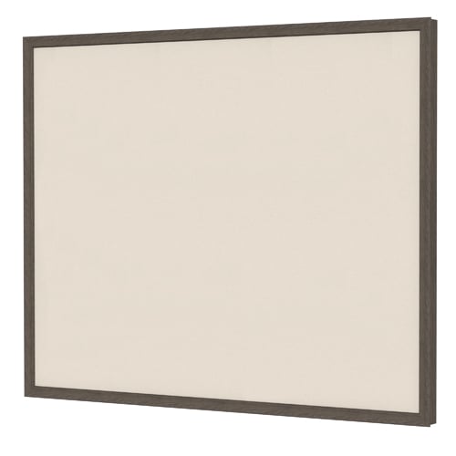 Ghent Impression Beige Fabric Bulletin Board with Walnut Classic Frame