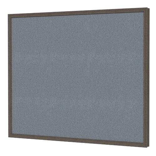 Ghent Impression Gray Fabric Bulletin Board with Walnut Classic Frame