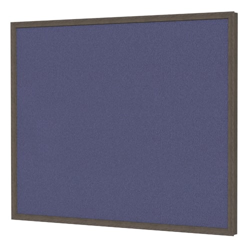 Ghent Impression Blue Fabric Bulletin Board with Walnut Classic Frame