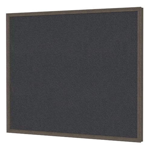 Ghent Impression Black Fabric Bulletin Board with Walnut Classic Frame