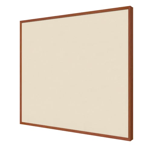 Ghent Impression Beige Fabric Bulletin Board with Cherry Modern Frame