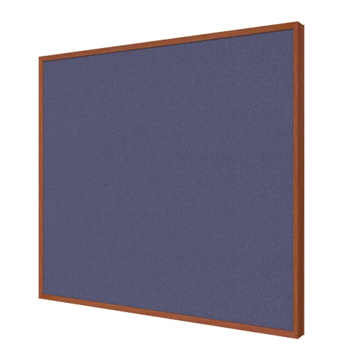 Ghent Impression Blue Fabric Bulletin Board with Cherry Modern Frame