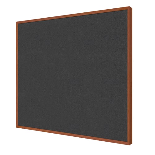 Ghent Impression Black Fabric Bulletin Board with Cherry Modern Frame