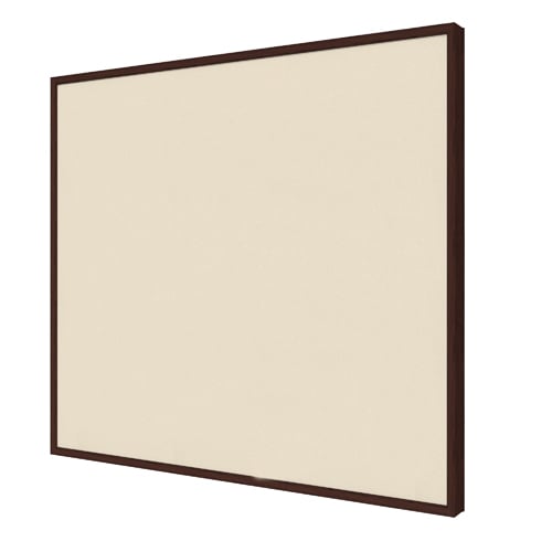 Ghent Impression Beige Fabric Bulletin Board with Espresso Modern Frame