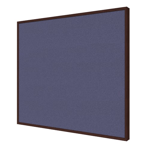 Ghent Impression Blue Fabric Bulletin Board with Espresso Modern Frame