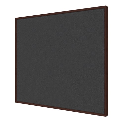 Ghent Impression Black Fabric Bulletin Board with Espresso Modern Frame