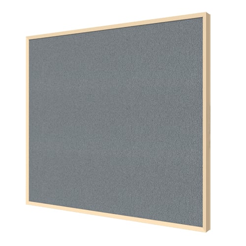 Ghent Impression Gray Fabric Bulletin Board with Maple Modern Frame