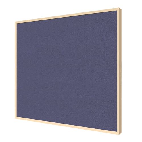 Ghent Impression Blue Fabric Bulletin Board with Maple Modern Frame