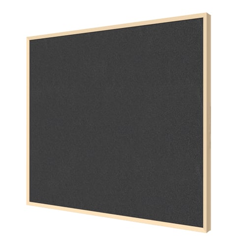 Ghent Impression Black Fabric Bulletin Board with Maple Modern Frame