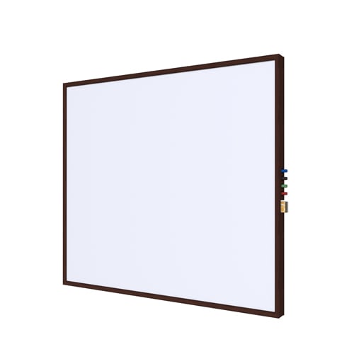 Ghent Impression Porcelain Whiteboard with Espresso Modern Frame
