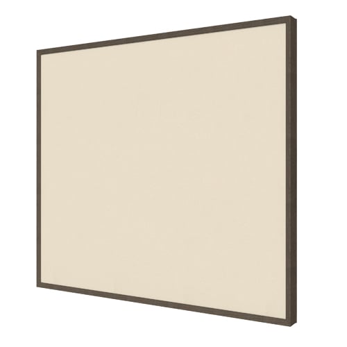 Ghent Impression Beige Fabric Bulletin Board with Walnut Modern Frame