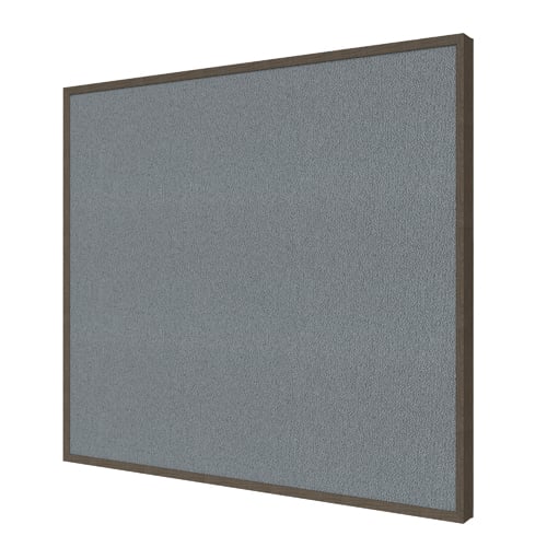 Ghent Impression Gray Fabric Bulletin Board with Walnut Modern Frame