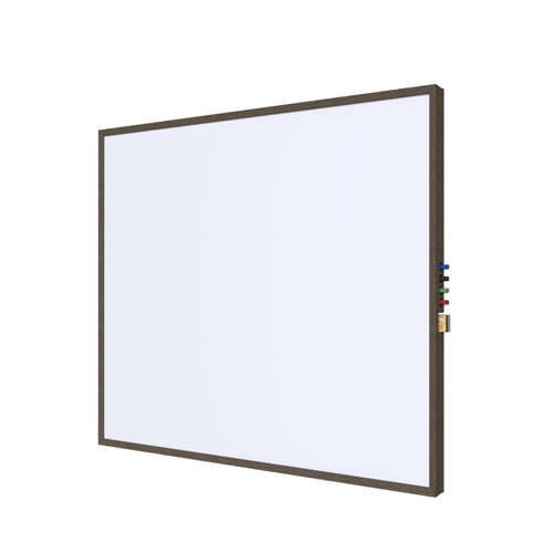 Ghent Impression Porcelain Whiteboard with Walnut Modern Frame
