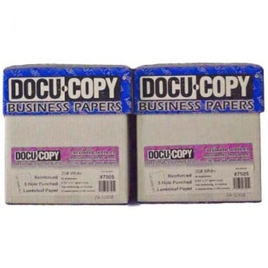 110lb 8.5" x 12.5" Reinforced Ivory Fileback Index with 2 Slots - 2000 Sheets