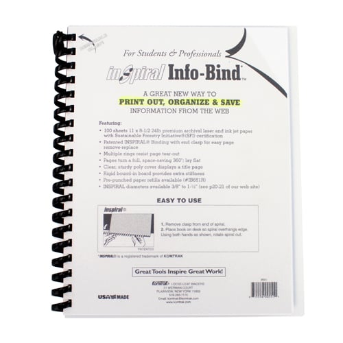 Komtrak Inspiral Info-Bind 1" Editable Notebook - 150 Sheets
