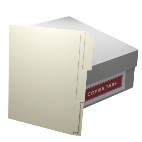 MyBinding 90lb Ivory 1/3rd Straight Collated Mylar Coated Copier Tabs - 1 Carton
