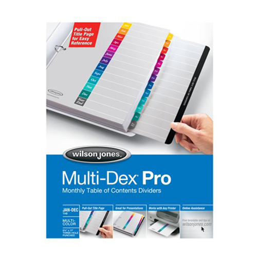 Wilson Jones Jan-Dec Tab MultiDex Pro Indexes - W54732N