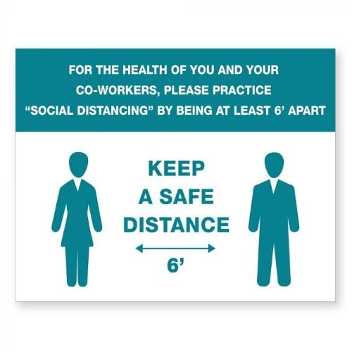 Keep A Safe Distance - 8" x 6" Acrylic Sign