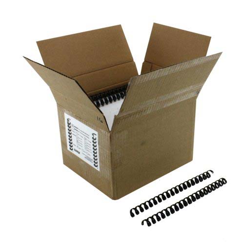 Komtrak Inspiral 16mm Black 19-Ring Spiral Combs - 100pk