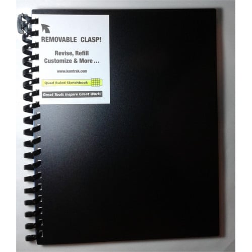 Komtrak Inspiral 8.5" x 11" Quad Ruled Editable Sketchbook with Heavyweight Covers
