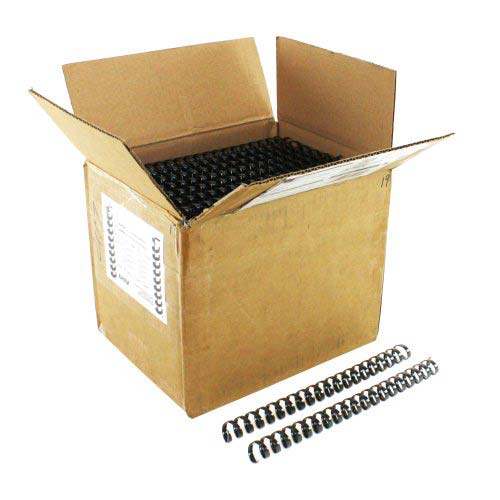 Komtrak Inspiral II 19mm Black 19-Ring Spiral Combs - 100pk