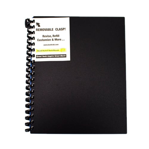 Komtrak Inspiral 8.5" x 11" Quad Ruled Editable Sketchbook with Heavyweight Covers