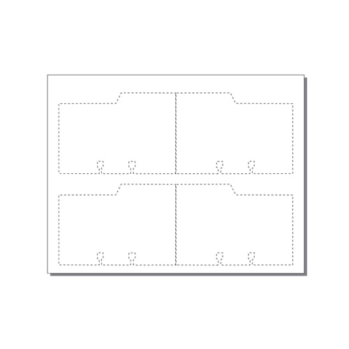 Large Rotary File Cards 4 Up With 2L and 2R Tabs - 250 Sheets