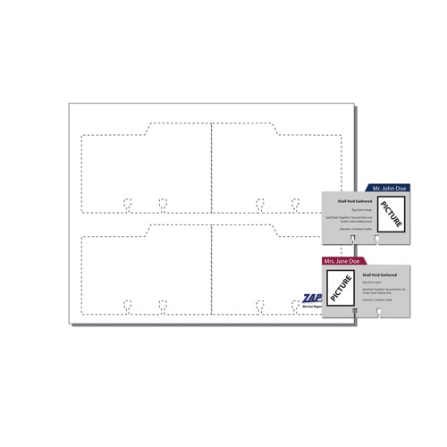 Large Rotary File Cards 4 Up With 2L and 2R Tabs - 250 Sheets