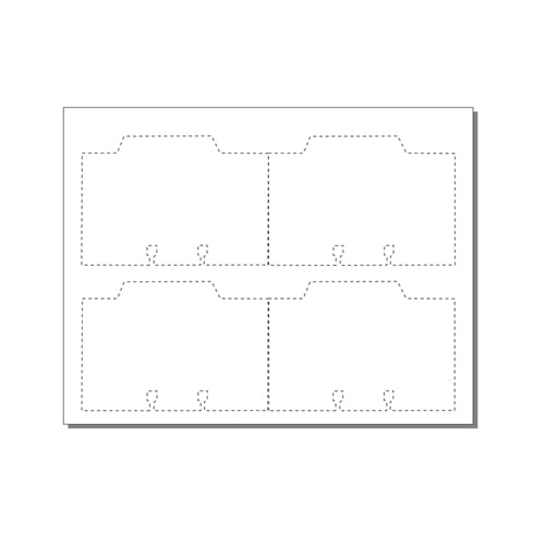 Large Rotary File Cards 4 Up With Center Tabs - 250 Sheets