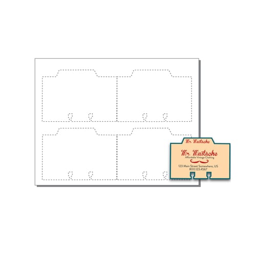 Large Rotary File Cards 4 Up With Center Tabs - 250 Sheets