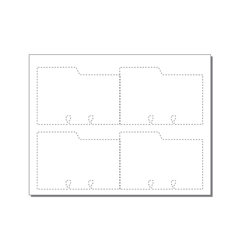Large Rotary File Cards 4 Up With Left Tabs - 250 Sheets