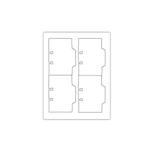 Large Rotary File Cards 4 Up with Tabs - 250 Sheets