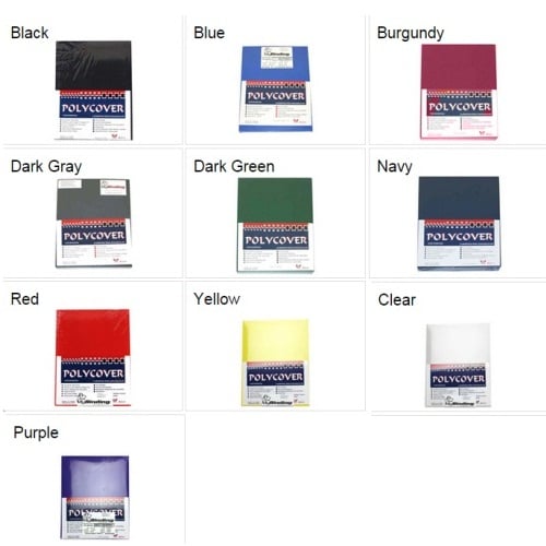 5.5" x 8.5" Leather Grain Poly Binding Covers - 50pk (Half Letter Size)