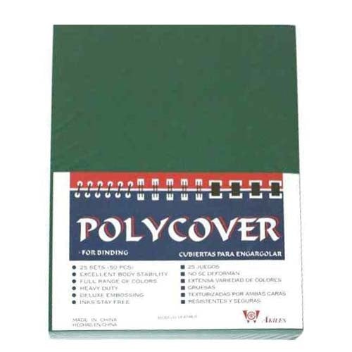 5.5" x 8.5" Leather Grain Poly Binding Covers - 50pk (Half Letter Size)