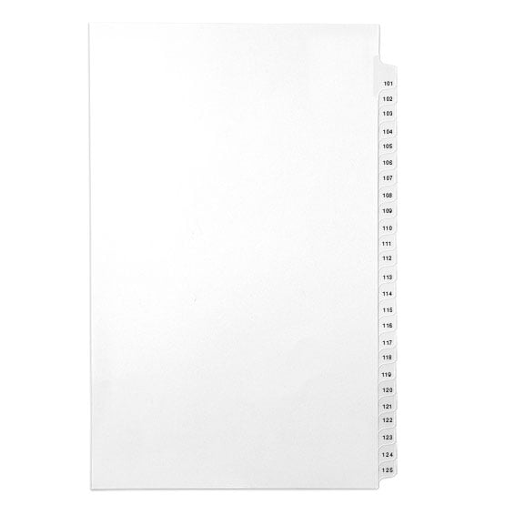 All-State Style Legal Size 1-25 Cut Collated Numbers 1 - 250 Side Tab Legal Indexes