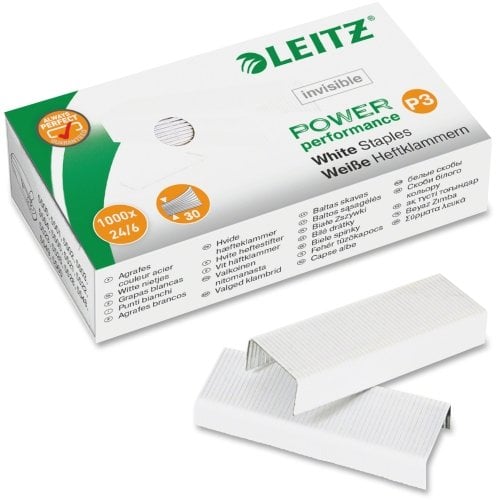 Leitz 24/6 P3 Steel White Staples - 1000/Box