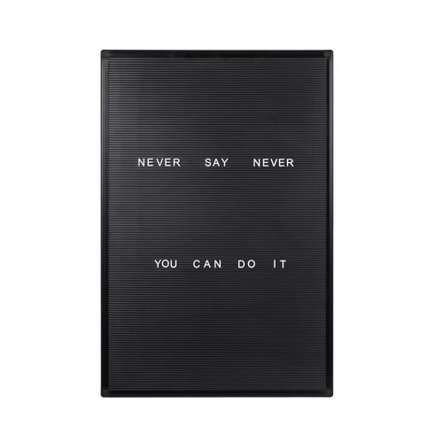 MasterVision 22" x28" Black Letter Board with Plastic Frame - LET0303055