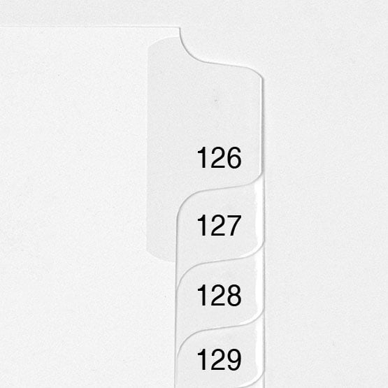 All-State Style Legal Size 1-25 Cut Collated Numbers 1 - 250 Side Tab Legal Indexes
