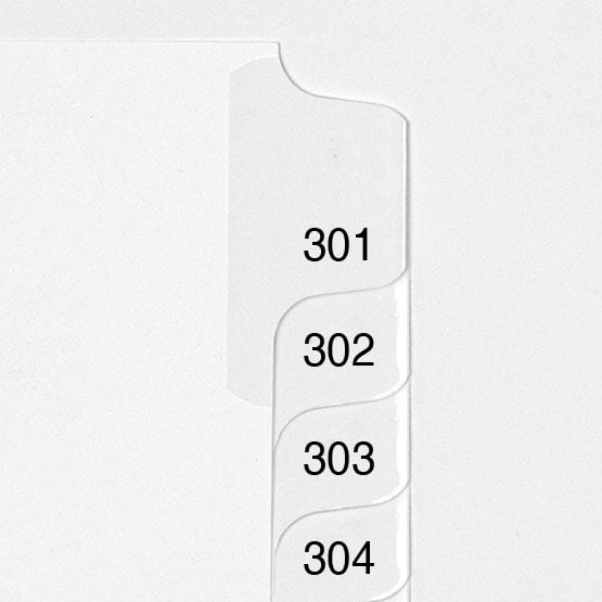 301-325 - All-State Style Letter Size Collated Side Tab Legal Indexes - 1 Set