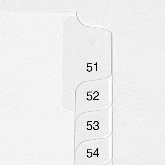 All-State Style Legal Size 1-25 Cut Collated Numbers 1 - 250 Side Tab Legal Indexes