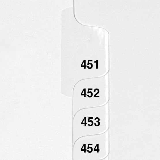 451-475 - Avery Style Collated Numbers Letter Size Side Tab Legal Indexes - 1 Set