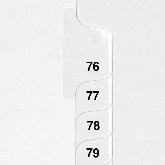 Avery Style Letter Size 1-25 Cut Collated Numbers 1-1225 Side Tab Legal Indexes